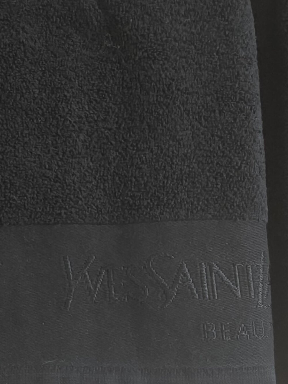 Yves Saint Laurent Beauté Black Cotton Embroidered Towels